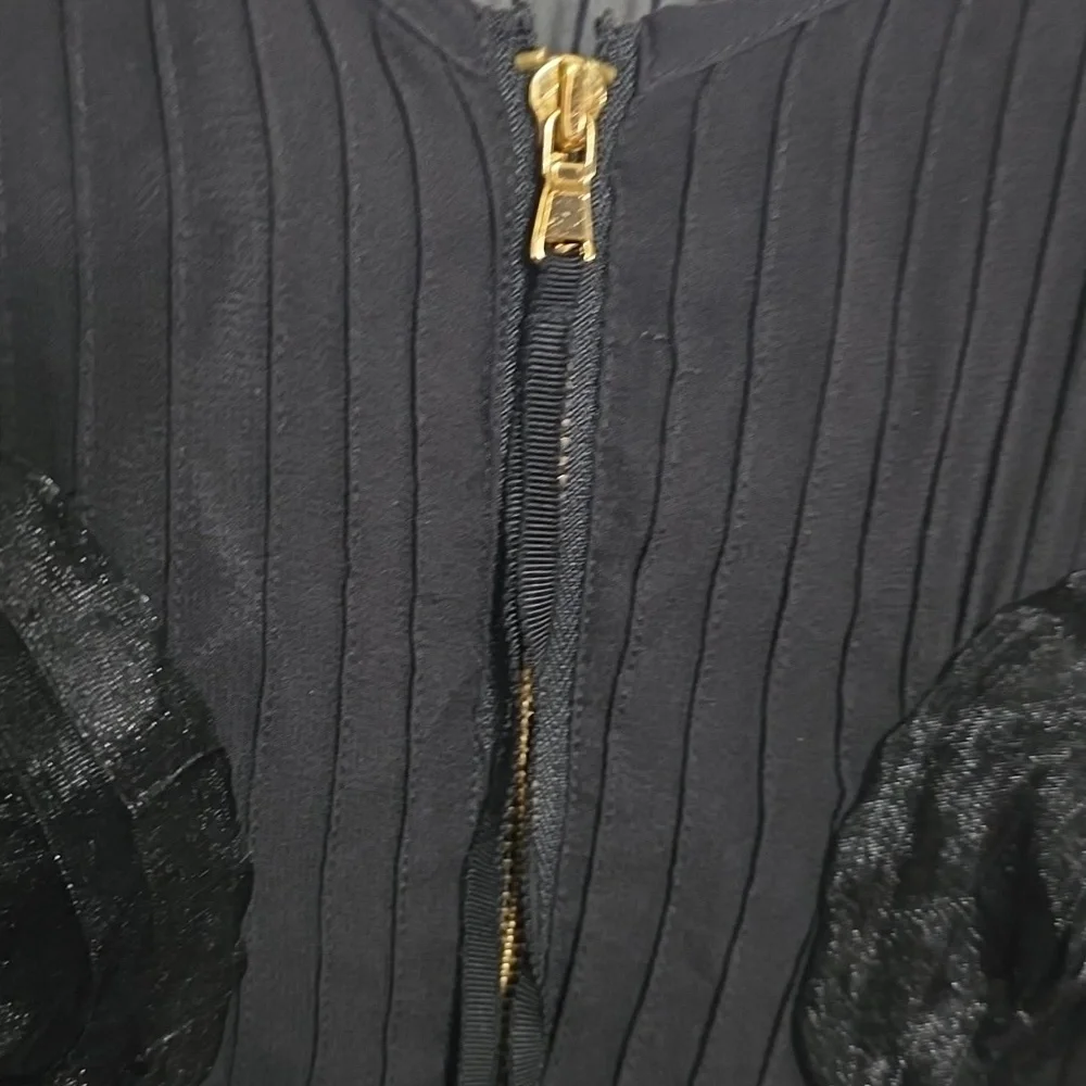 NWOT Marc By Marc Jacobs Womens Holiday Party Dress Black Rosettes Gold Zip Sz 6